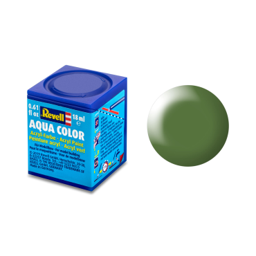 TINTA ACRÍLICA AQUA COLOR SOLÚVEL EM ÁGUA VERDE SAMAMBAIA SEDA 18ML 360 REVELL REV 36360